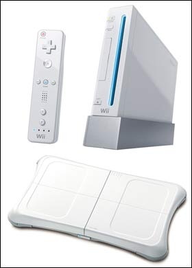 wii console and wii fit