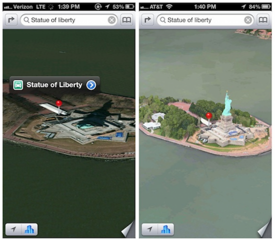 Apple Maps Statue of Liberty