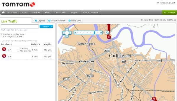 TomTom brings Live Traffic to your PC’s browser