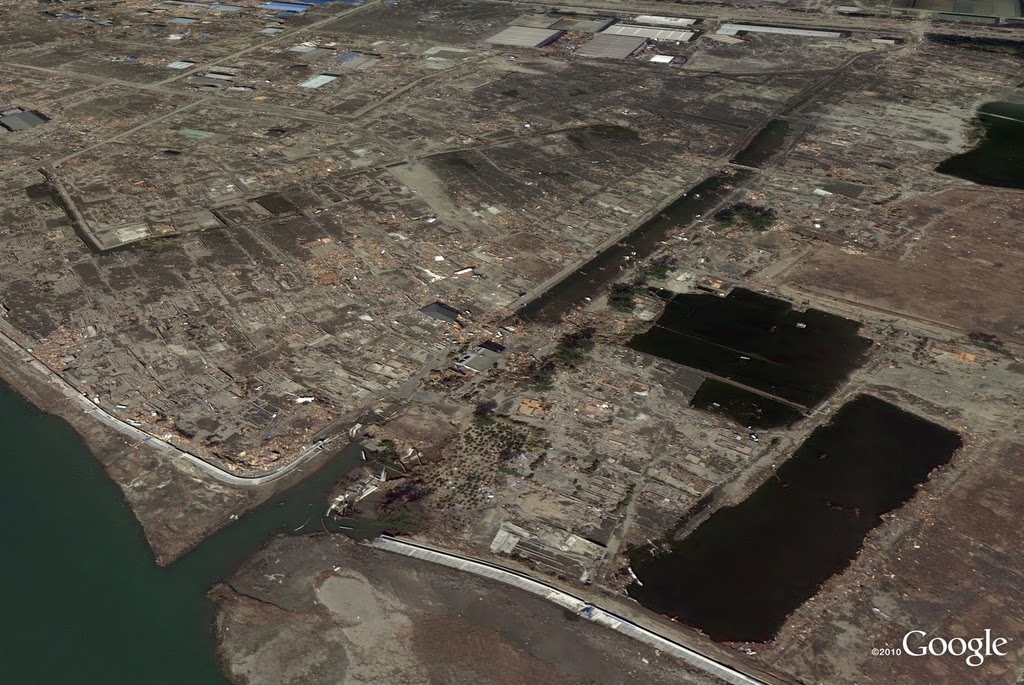 Google Maps satellite imagery reveals devastation in Japan