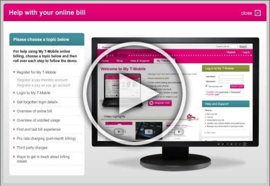 T-Mobile Interactive “Help with your online bill” – An Interactive Guide