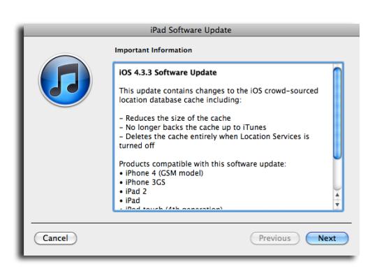 Apple release iOS 4.3.3 to “fix location tracking issue”
