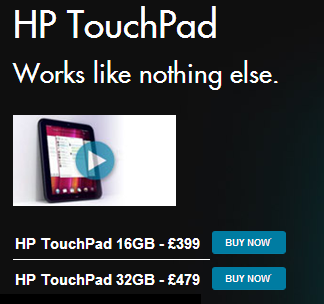 HP TouchPad goes up for pre-order