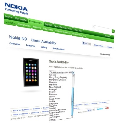 Nokia N9 not coming to the UK