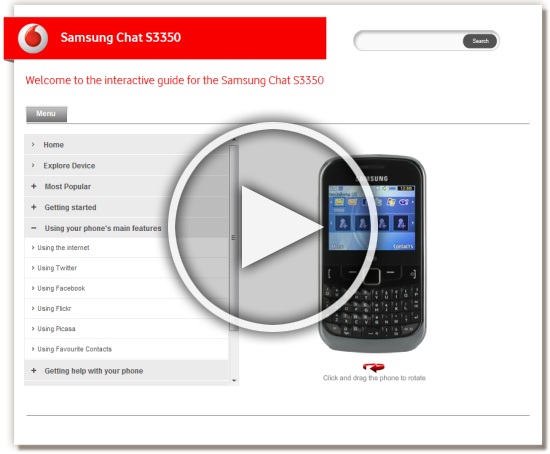 Samsung Chat 355 – An Interactive Guide to your Vodafone Phone