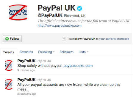PayPal UK Twitter hack raises alarm for customer security