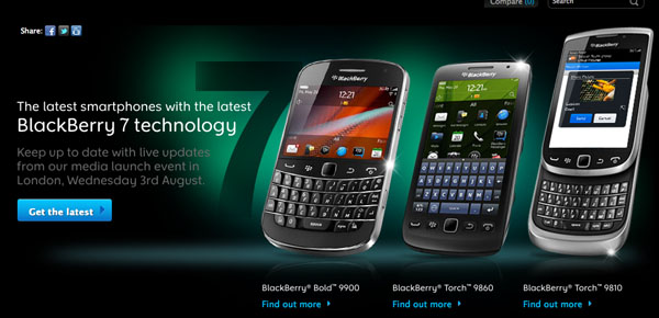 Five New Blackberry Smartphones With OS 7 Announced