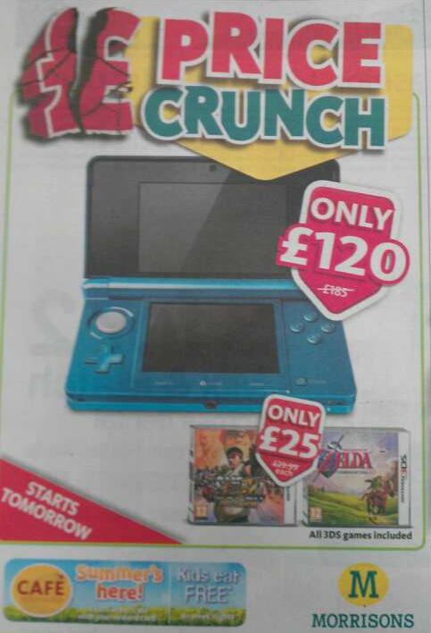 Morrisons Offering Nintendo 3DS for £120 Starting Tomorrow!