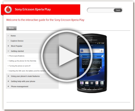 Sony Ericsson Xperia Play – An Interactive Guide to your Vodafone Android Phone