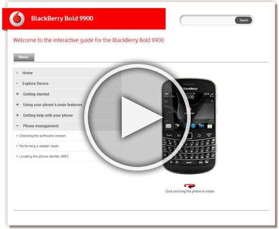Blackberry Bold 9900 – An Interactive Guide to your Vodafone Phone