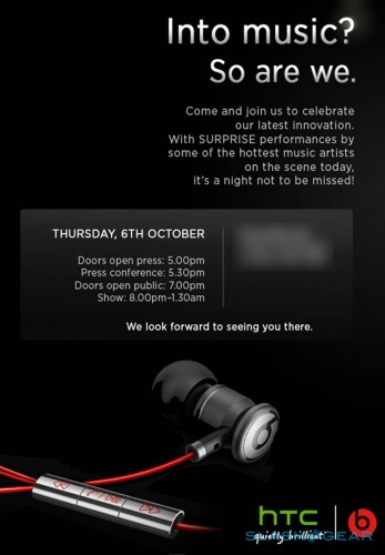 HTC Officially Announcing a New Beats Audio Smartphone on October 6th