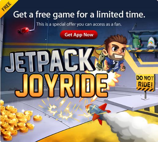 Apple giving away JetPack Joyride app for FREE on their Facebook Page
