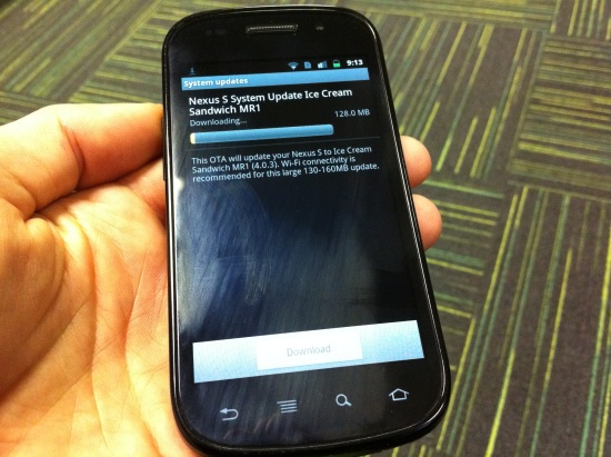 Android 4.0 Ice Cream Sandwich Update Now Rolling Out To Samsung Nexus S Phones