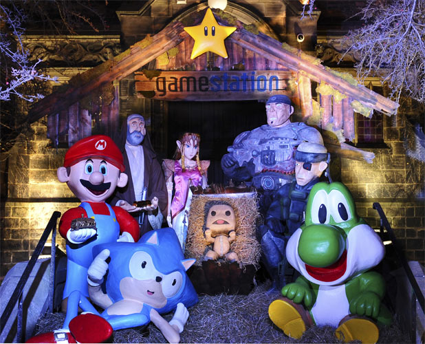 Gamestation recreates Nativity with bizarre display featuring gaming faves