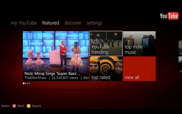 YouTube update for Xbox 360 available to test now!