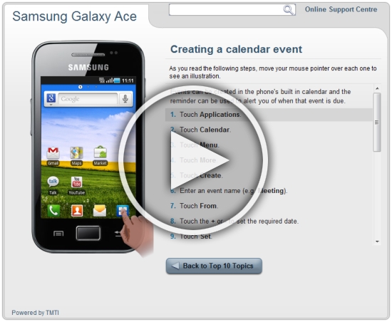 Samsung galaxy Ace manual
