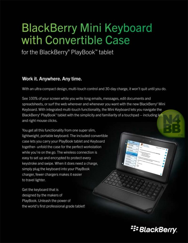Official Mini Keyboard Case for BlackBerry PlayBook Coming this Month