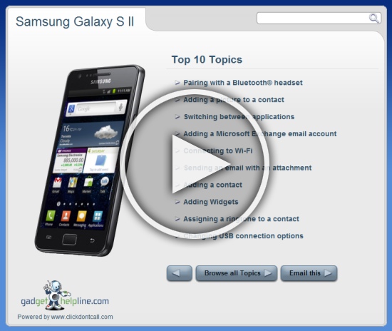 Samsung Galaxy SII with Ice Cream Sandwich Interactive Guide – An Online Manual to your Android 4.0 ICS Smartphone