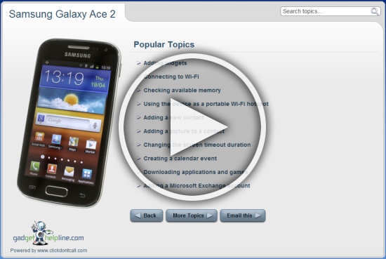 Samsung Galaxy Ace 2 with Gingerbread Interactive Guide – An Online Manual to your Android Gingerbread Smartphone