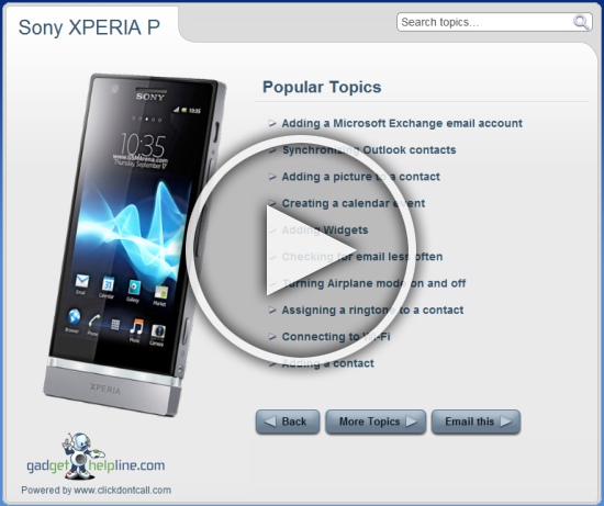 Sony Xperia P with Android Gingerbread Interactive Guide – An Online Manual to Your Android Smartphone
