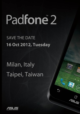 ASUS teases Padfone 2, coming on October 16th