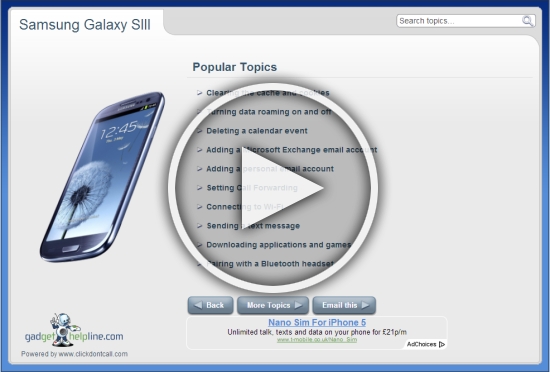 Samsung Galaxy SIII Interactive Guide – An online manual for your Android Jelly Bean smartphone