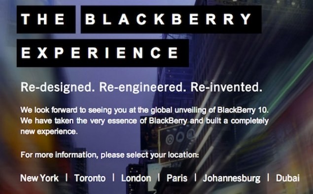 BlackBerry 10 to launch on January 30th 2013, press invites sent