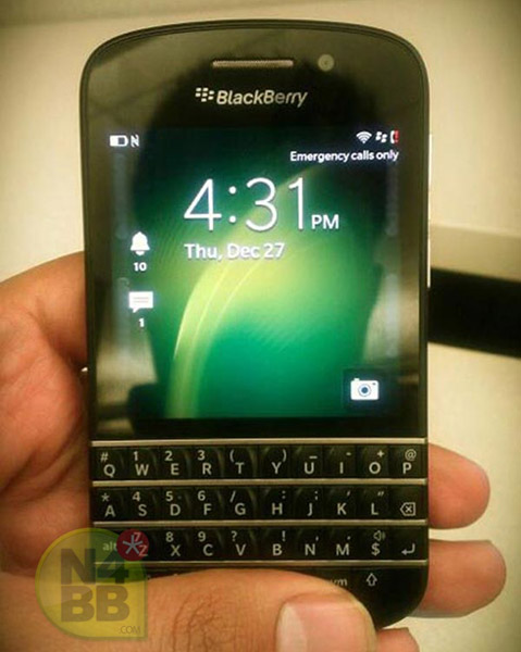 BlackBerry N Series ‘X10’ phone pictured with QWERTY keyboard and BlackBerry 10