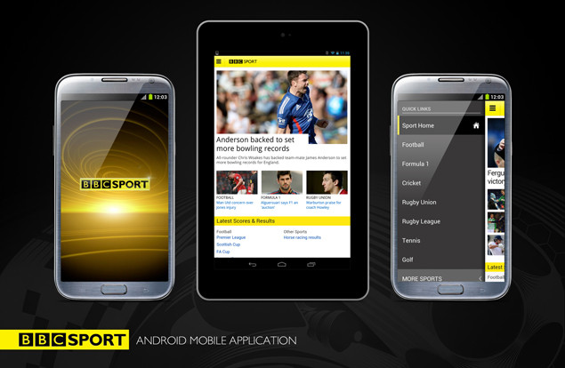 The BBC brings its BBC Sports app to Android smartphones and tablets