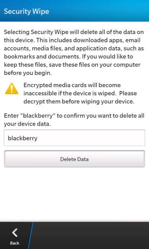 How to Security Wipe (Factory Reset) the BlackBerry Z10