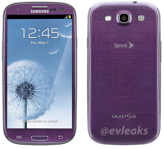 Purple Samsung Galaxy S III image appears online