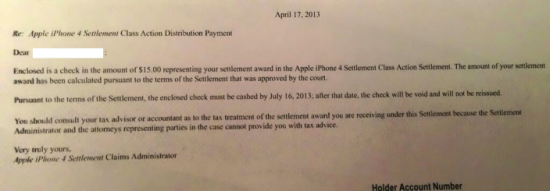 iPhone 4 antennagate cheque