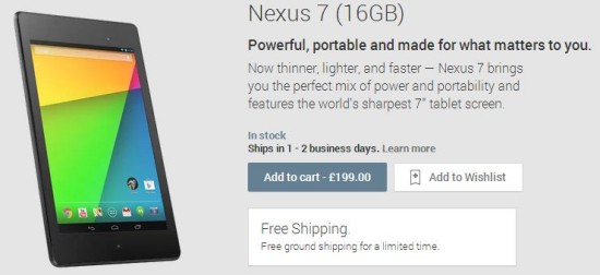 New Nexus 7 Play Store