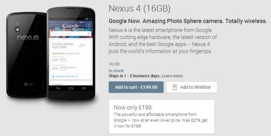 Nexus 4 Price Cut