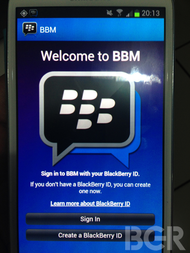 BBM for Android spotted in leaked pictures
