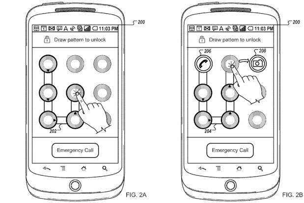Google patents specific app pattern unlock feature for Android