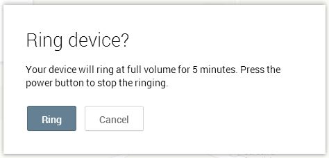 Android Device Manager ring