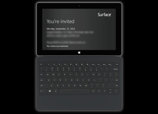 MS Surface 2 invite