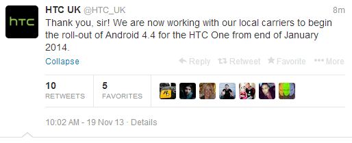 HTC KitKat for One Twitter
