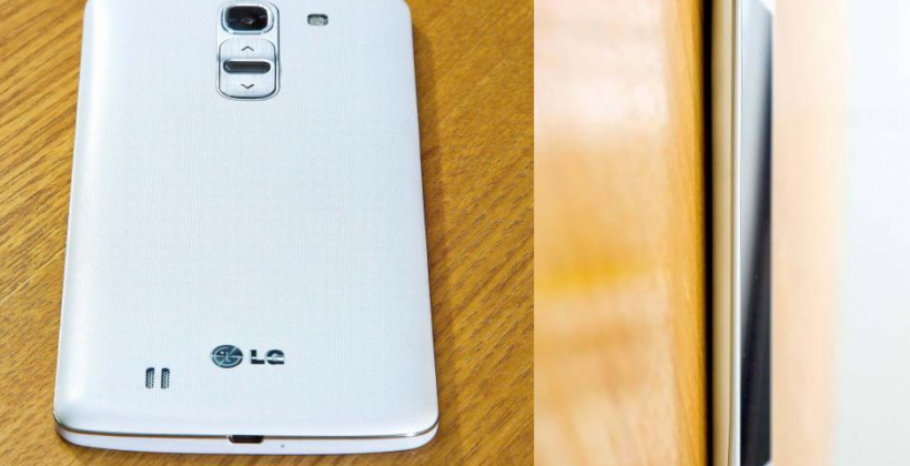 Images of the LG G Pro 2 leak, showing G2’s rear button arrangement