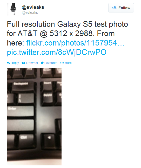 Samsung Galaxy S5’s 16MP camera referenced again in Twitter leak