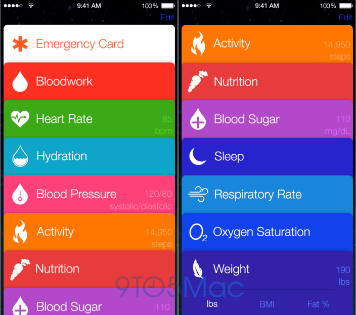 iOS 8 screenshots reveal new Healthbook app