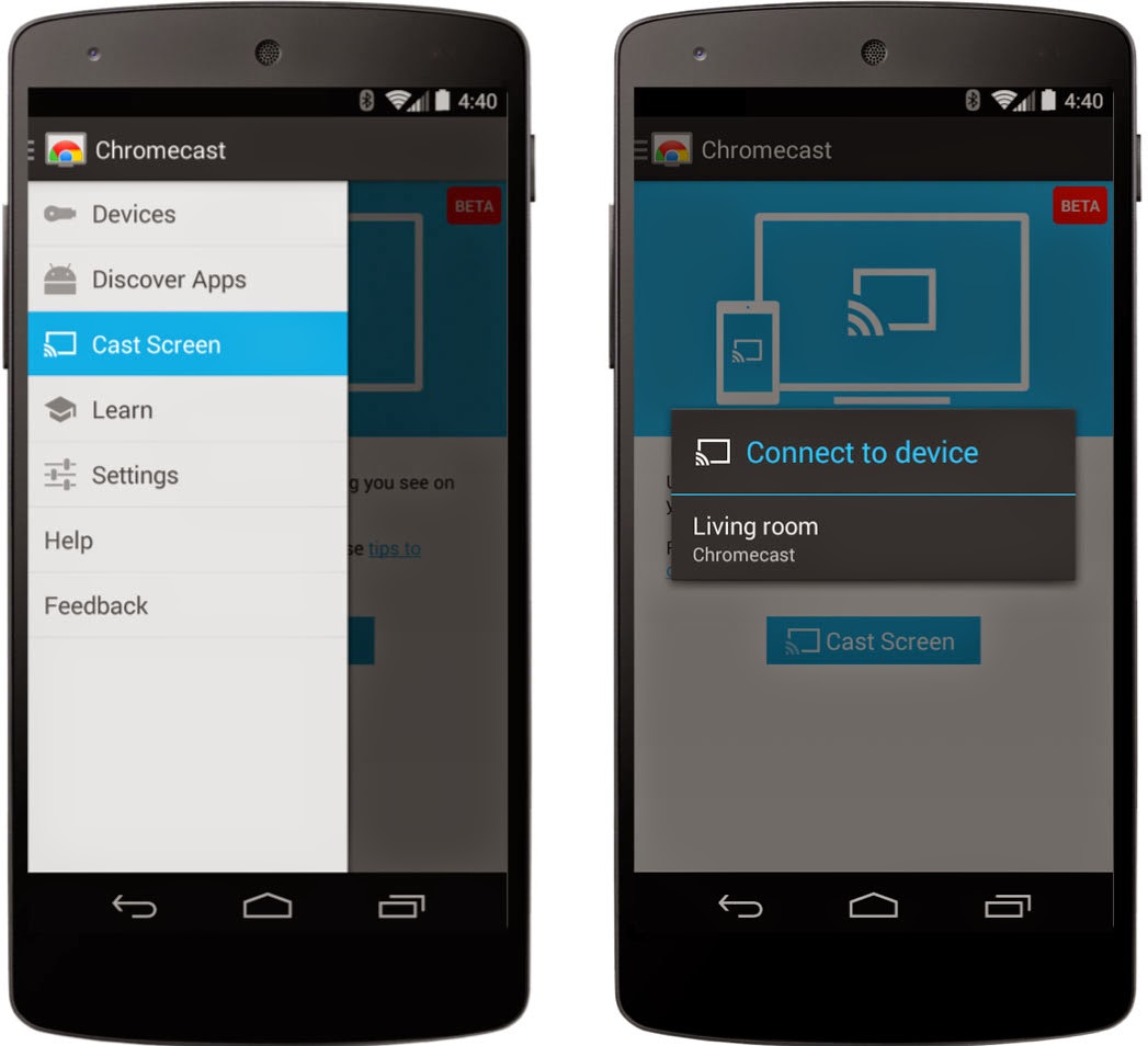 Chromecast Launch Mirroring for Android Devices