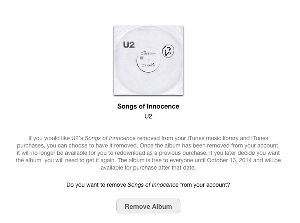 How to Remove Unwanted Free U2 Album from iTunes