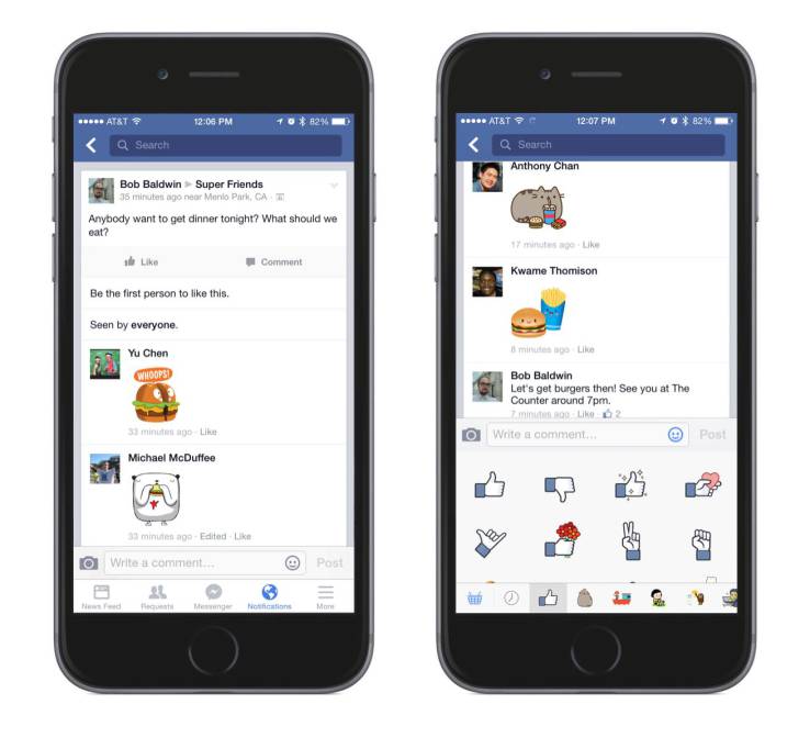 Facebook Stickers Introduced to Comments, Groups and Events