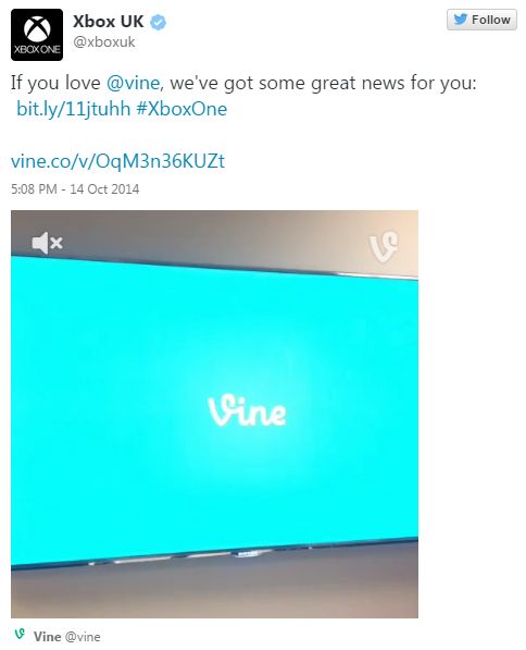 Vine Now Available on Xbox One