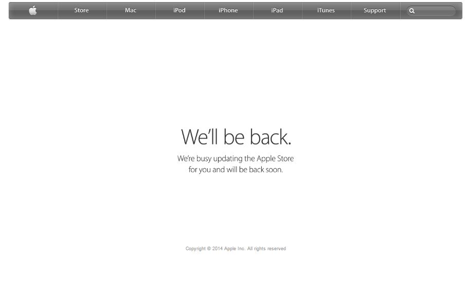 Apple Store down ahead of iPad Air 2 and iPad Mini 3 announcement