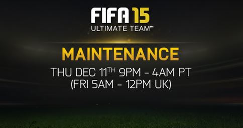 FIFA 15 Ultimate Team Down for Maintenance Today
