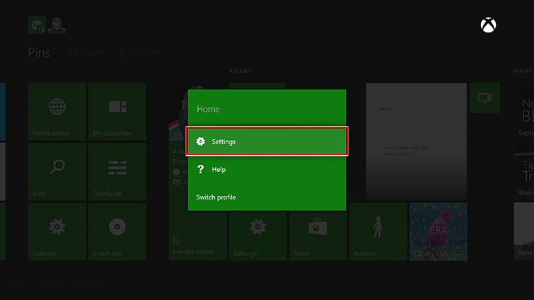 Xbox one settings