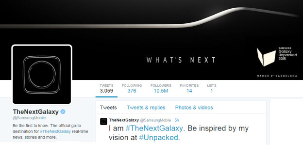 Samsung Updates Twitter to Mark Arrival The Next Galaxy